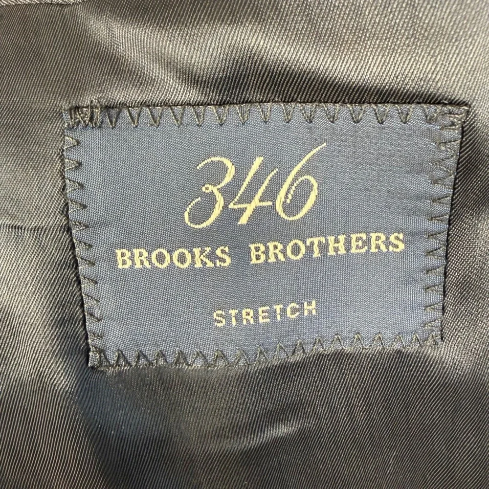 Brooks Brothers 346 Mens 44L Navy Blue Wool Stretch Blazer Sport Coat 2-Button